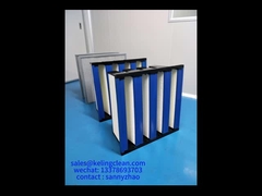 প্লাস্টিকের ফ্রেম ভি ব্যাংক ফিল্টার পরিষ্কার রুম ফিল্টারিং এবং শিল্প পরিবেশে কর্মক্ষমতা জন্য