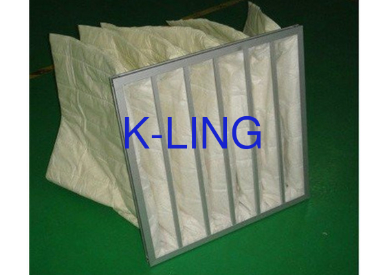 অ্যালুমিনিয়াম অ্যালোয় ব্যাগ বায়ু ফিল্টার 80% আর্দ্রতা উচ্চতর সিন্থেটিক ফাইবার ফিল্টারিং উপাদান।