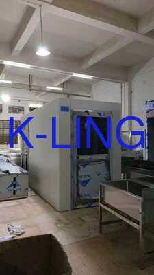 কাস্টমাইজযোগ্য আকার স্টেইনলেস স্টীল ক্লিনরুম এয়ার শাওয়ার টানেল বড় আকারের প্রবেশের জন্য উচ্চ গতির বায়ু প্রবাহ সহ