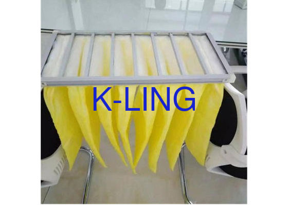 ৮০% আর্দ্রতা অ্যালুমিনিয়াম খাদ ফ্রেম এবং সিন্থেটিক ফাইবার সহ পকেট এয়ার ফিল্টার